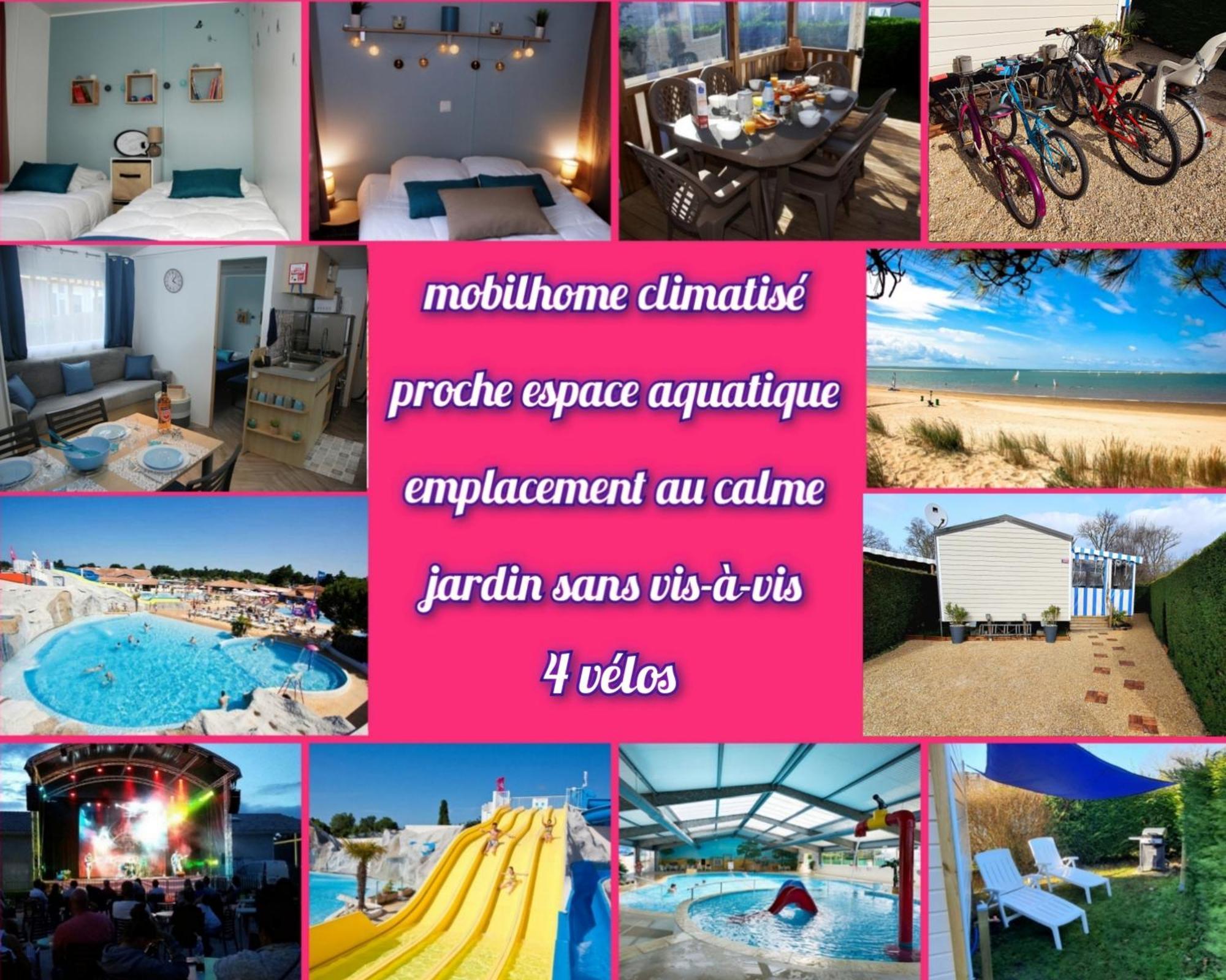 Mobilhome climatisé-2ch-terrasse chauffée-camping Les Charmettes Les Mathes Esterno foto